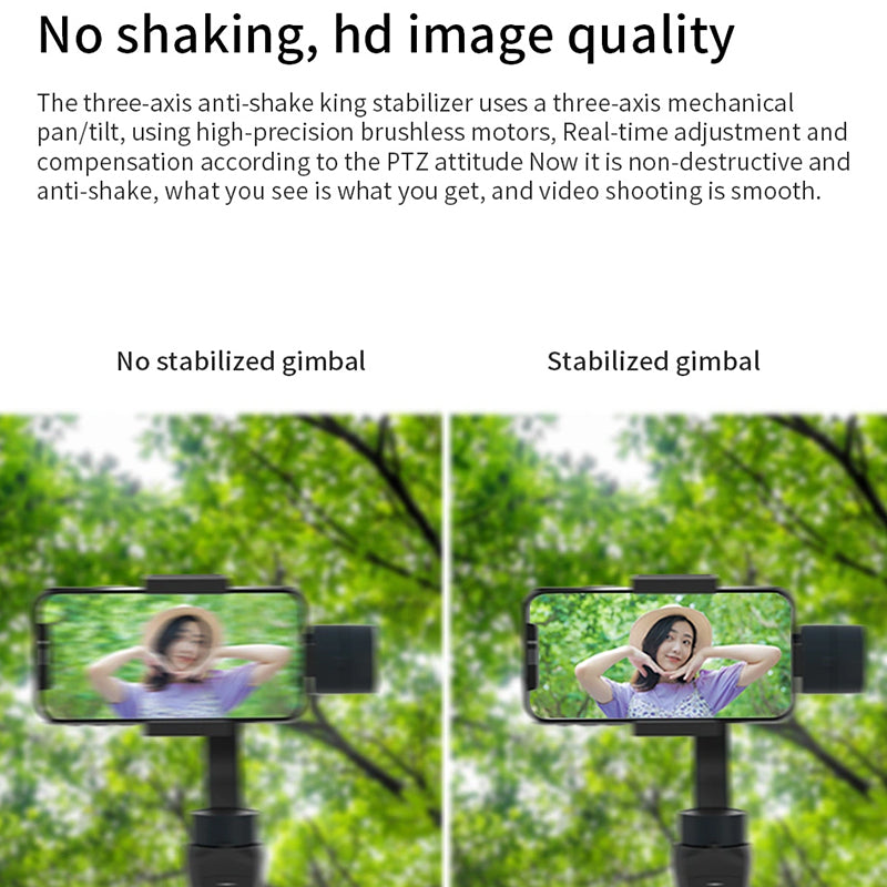 WIWU 3-AXIS HANDHELD SMARTPHONE GIMBAL STABILIZER PHONE HOLDER - BLACK