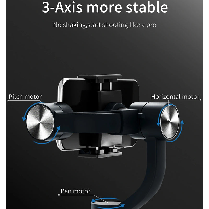 WIWU 3-AXIS HANDHELD SMARTPHONE GIMBAL STABILIZER PHONE HOLDER - BLACK