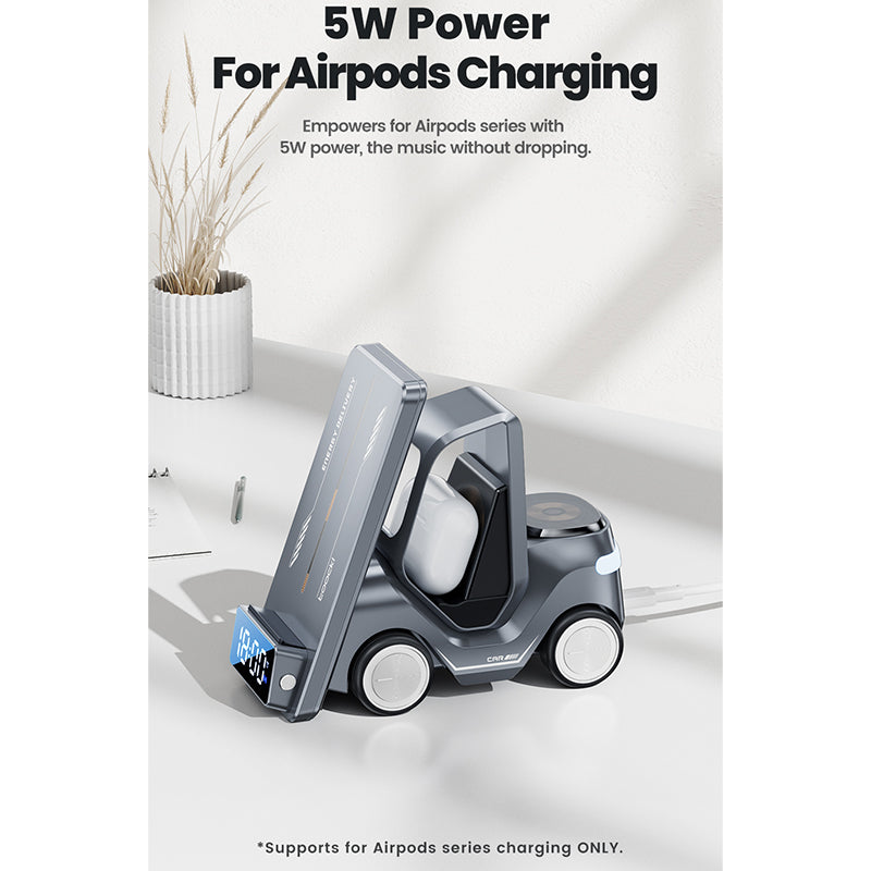 Toocki T20 5 in 1 _ 15W wireless charging station with clock and alarm