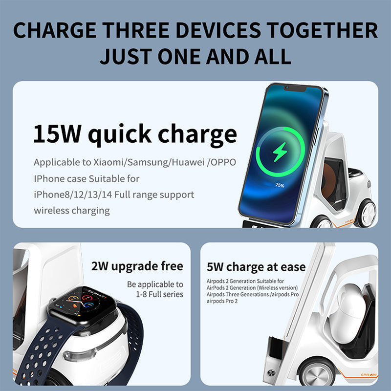 Toocki T20 5 in 1 _ 15W wireless charging station with clock and alarm