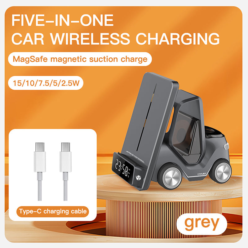 Toocki T20 5 in 1 _ 15W wireless charging station with clock and alarm