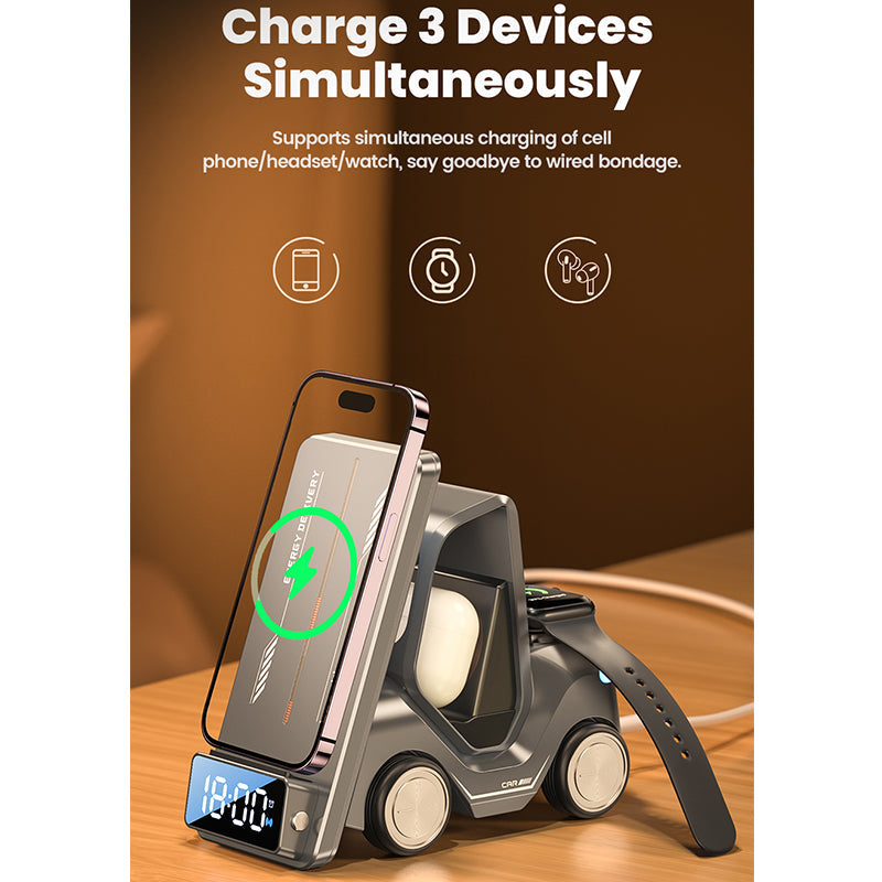 Toocki T20 5 in 1 _ 15W wireless charging station with clock and alarm
