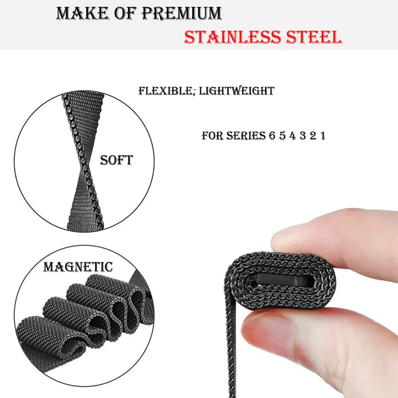 Stainless Steel Magnetic Apple Watch Strap Band