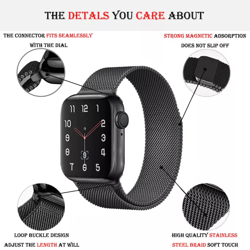 Stainless Steel Magnetic Apple Watch Strap Band