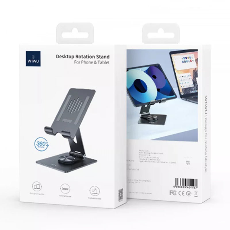 WIWU ZM106 DESKTOP ROTATION STAND FOR MOBILE PHONE AND TABLET - SPACE GRAY