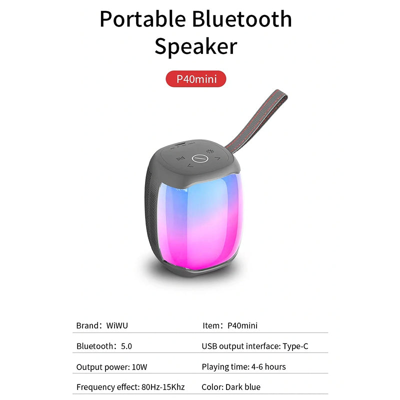 WIWU P40 MINI THUNDER WIRELESS SPEAKER - DARK BLUE