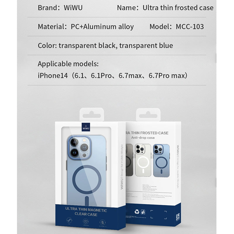 WIWU ULTRA THIN MAGNETIC FROSTED ANTI-DROP CASE FOR IPHONE