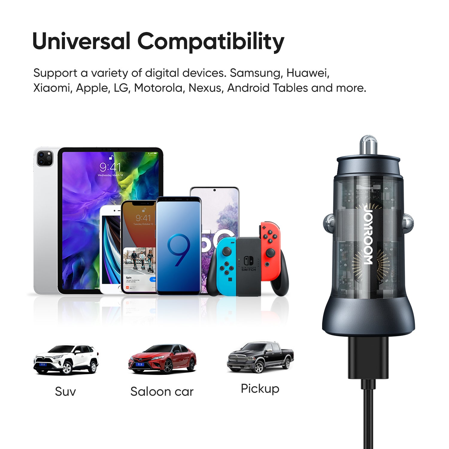 M C-A42 Charger For Car 38w Mini Qc3.0 Fast Smart Pd Car Charger