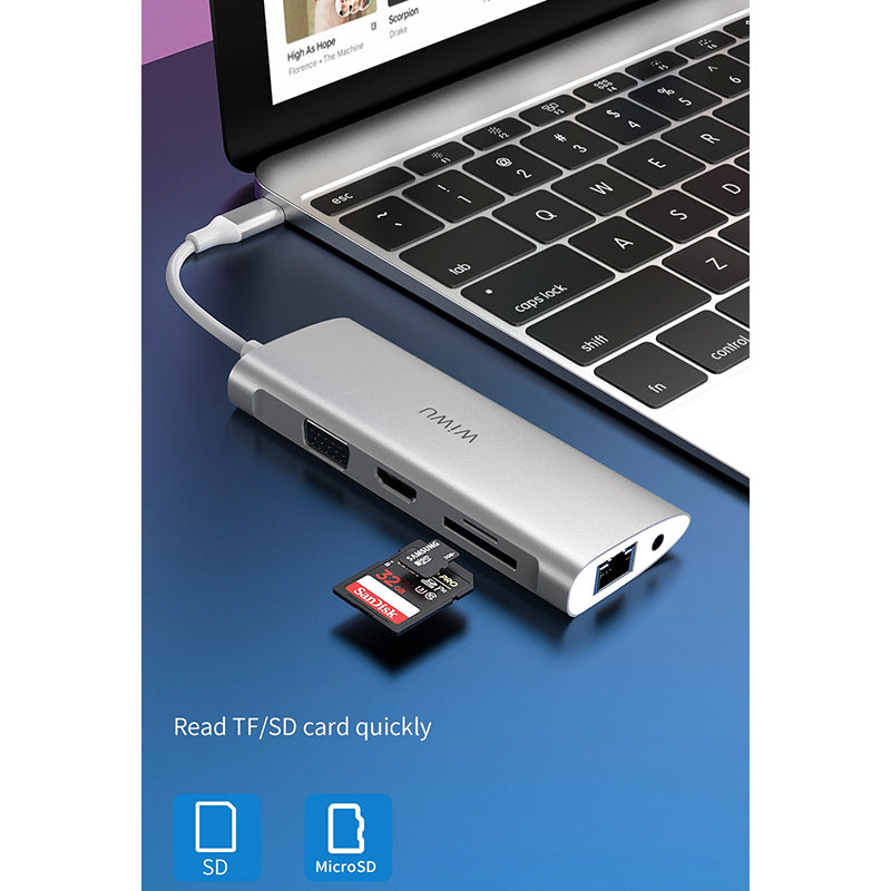WiWU Alpha 11 in 1 USB C Hub All in One RJ45 Internet 4K for Macbook Laptop Type C Docking Station
