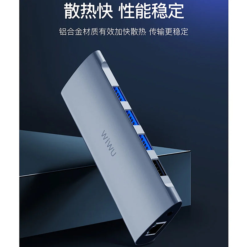 WiWU Alpha 11 in 1 USB C Hub All in One RJ45 Internet 4K for Macbook Laptop Type C Docking Station
