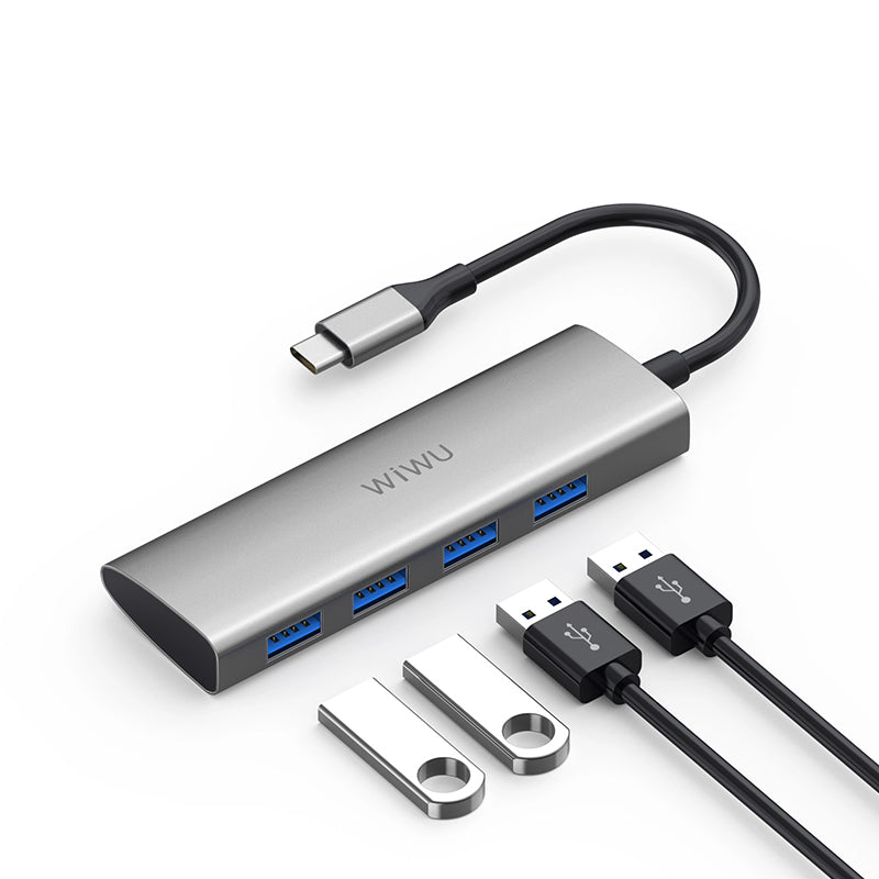 WIWU ALPHA 4 IN 1 USB-C HUB A440 - GRAY
