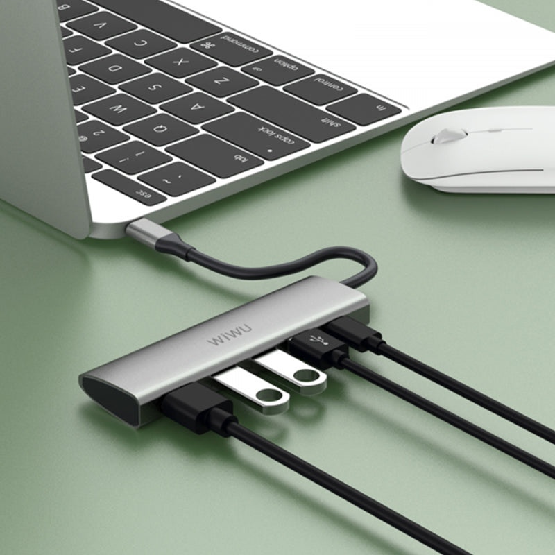 WIWU ALPHA 5 IN 1 USB-C HUB A531H - GRAY