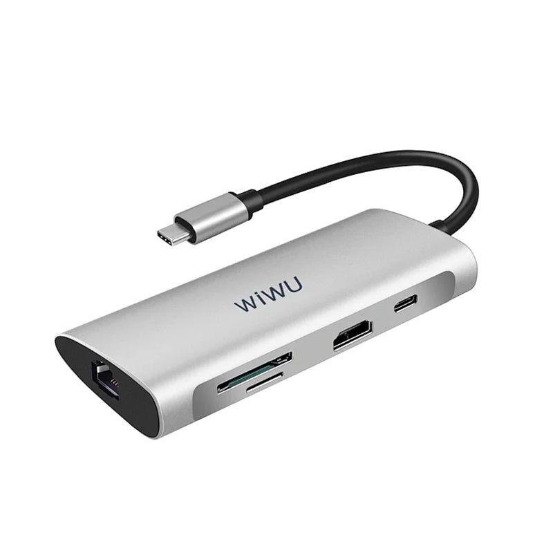 WIWU ALPHA 8 IN 1 USB-C HUB A831HRT - GRAY
