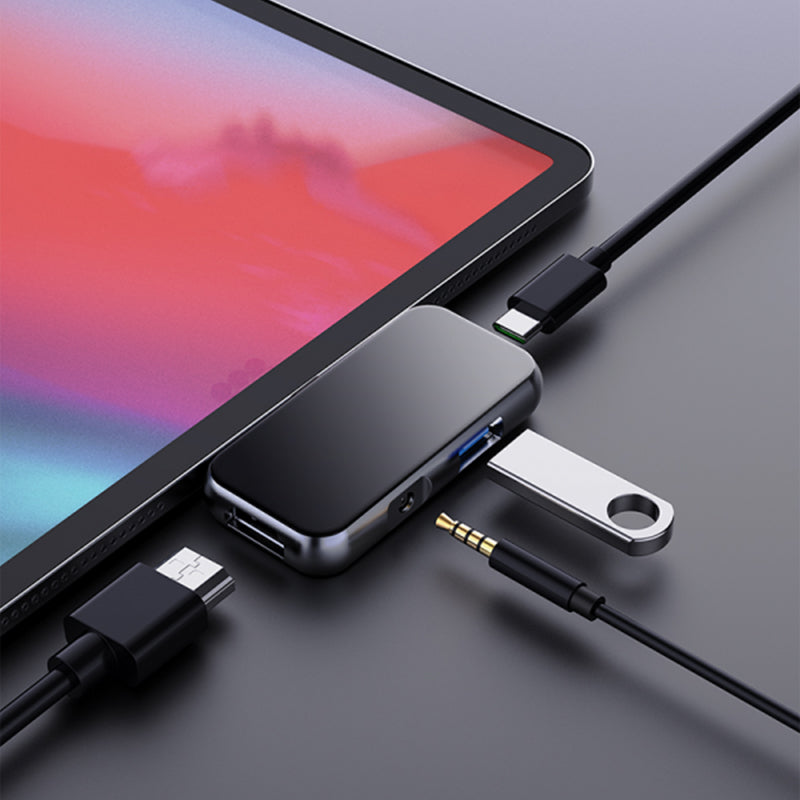 WIWU ALPHA T5 PRO 4 IN 1 USB-C HUB - GRAY