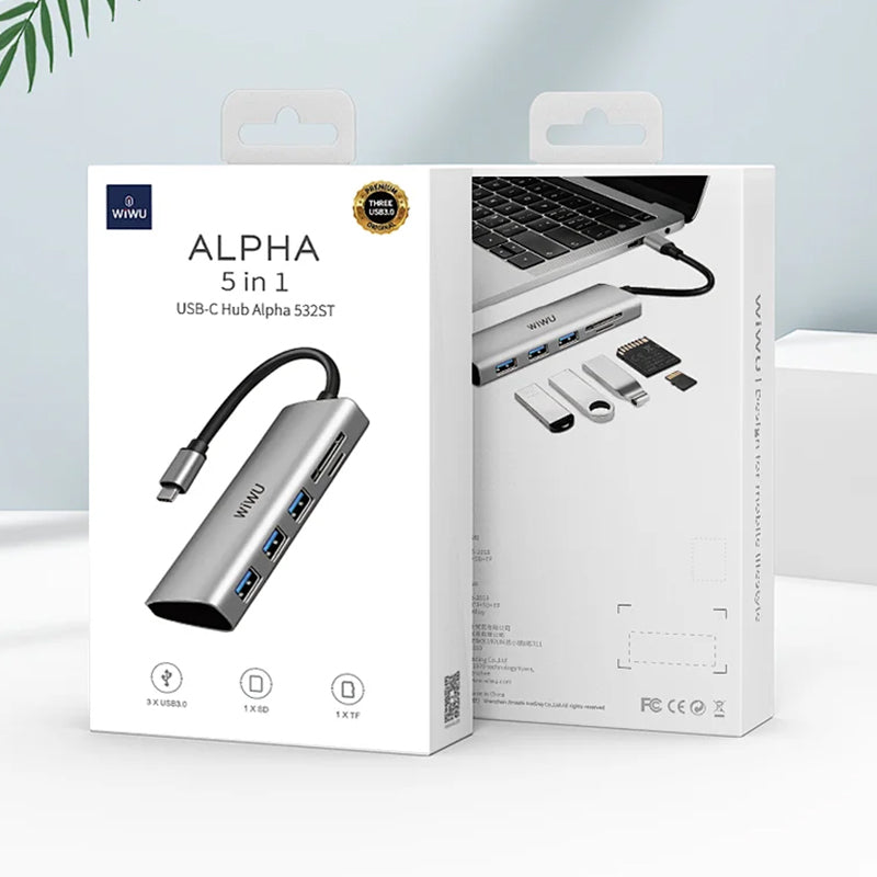 WiWU Alpha 532ST 5 in 1 Laptop Usb C Hub