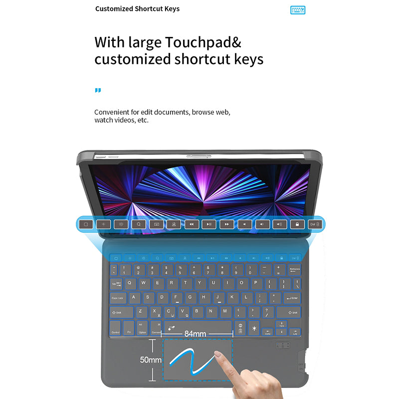 WIWU COMBO TOUCH KEYBOARD CASE FOR IPAD 10.2"/10.5" - GRAY