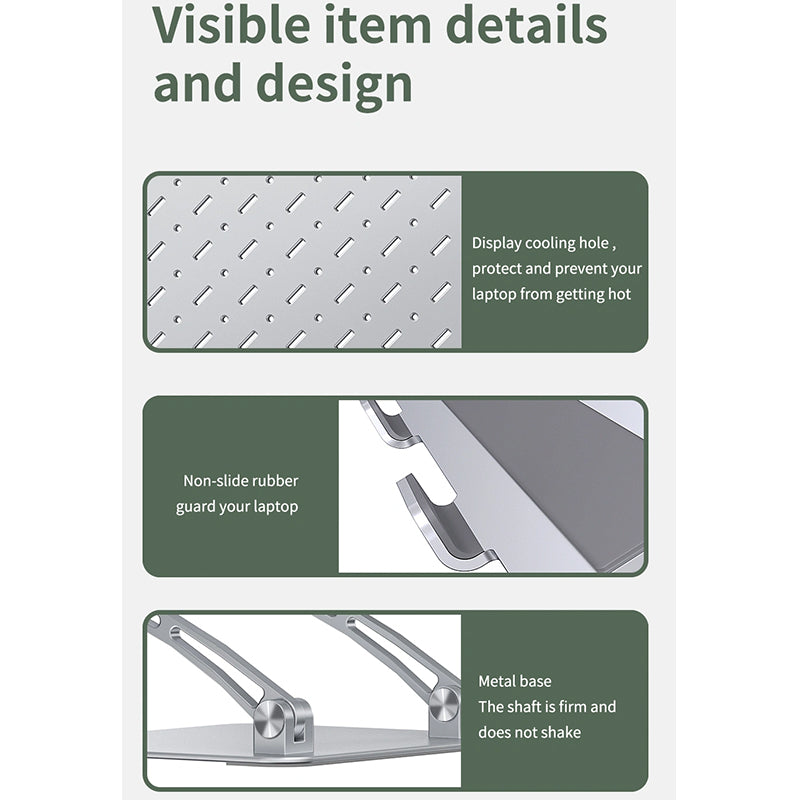 WIWU S700 ERGONOMIC ADJUSTABLE LAPTOP STAND - SILVER