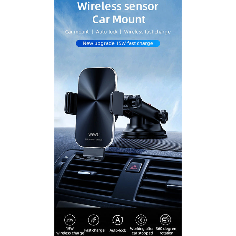 WiWU CH-307 Universal Air Vent Car Phone Mount-Holder 15W Wireless charger Car Mount