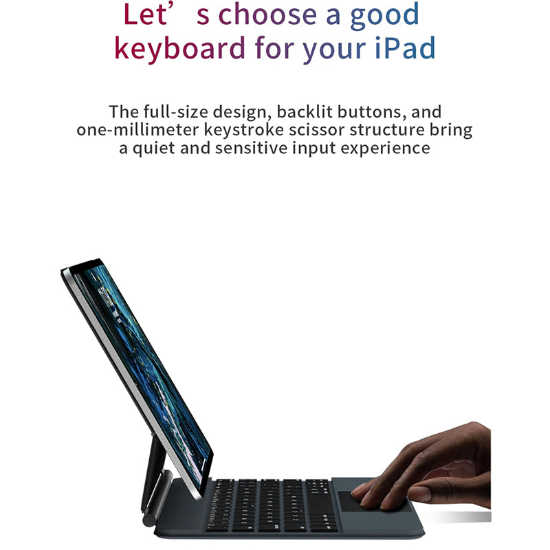 WIWU MAGIC WIRELESS KEYBOARD FOR IPAD 10.9"/11" _ 12.9" - BLACK