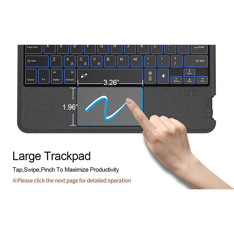 WIWU MAG TOUCH IPAD KEYBOARD CASE FOR 10.2"/10.5" - BLACK