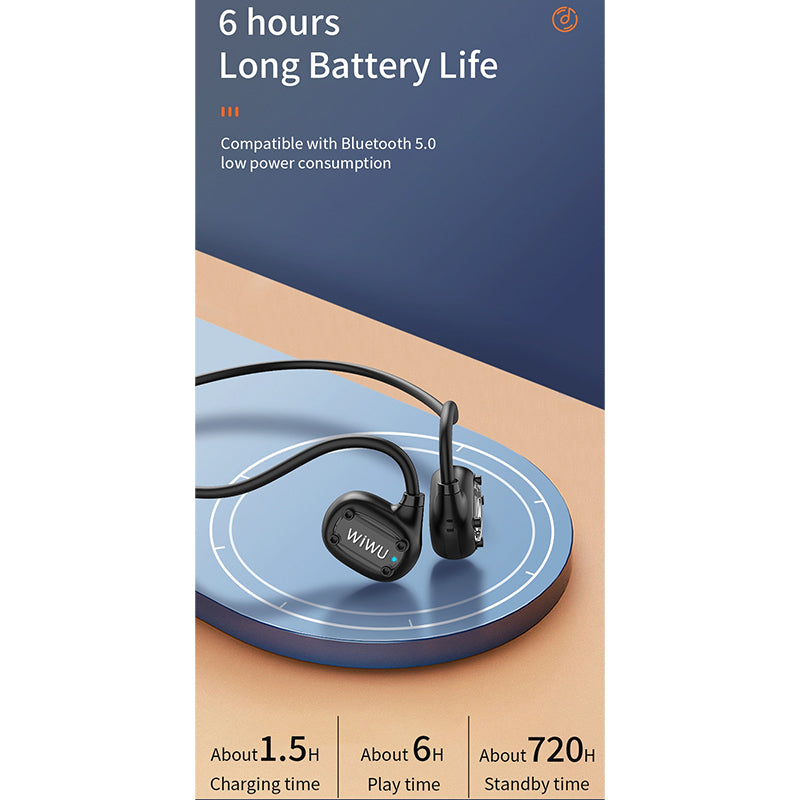 WIWU MARATHON SE AIR CONDUCTION WIRELESS HEADSET - BLACK