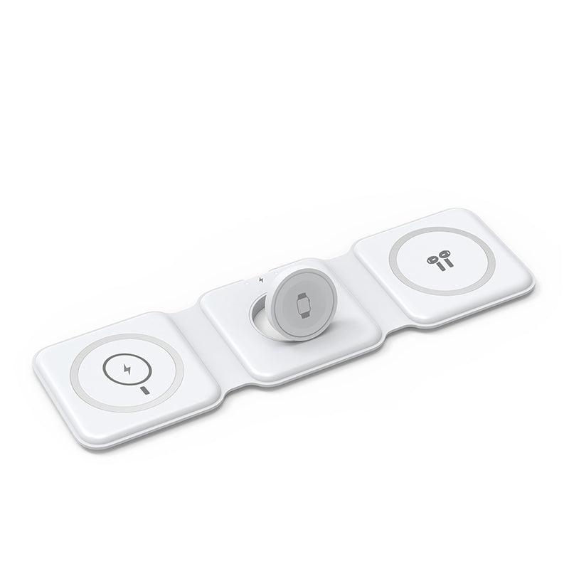 WiWU M6 Foldable 3-in-1 Wireless MagSafe Charger Fast Charging For Iphone