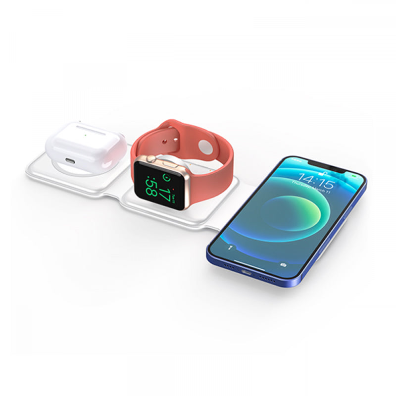 WiWU M6 Foldable 3-in-1 Wireless MagSafe Charger Fast Charging For Iphone