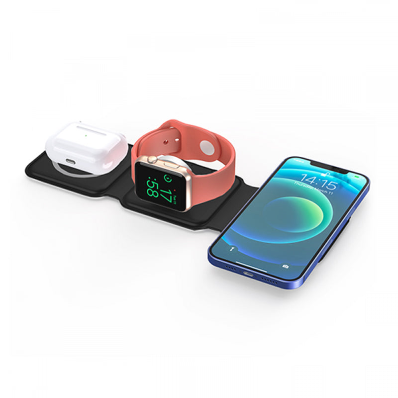 WiWU M6 Foldable 3-in-1 Wireless MagSafe Charger Fast Charging For Iphone