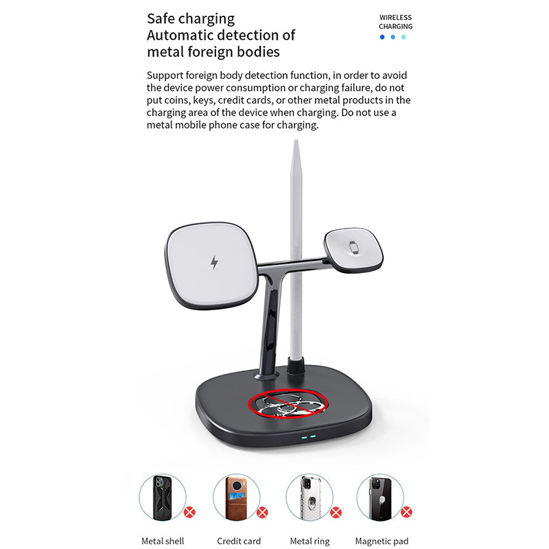 WiWU M8 Best Sale 4-in-1 Wireless Magsafe Phone Stand Fast Charging Charger