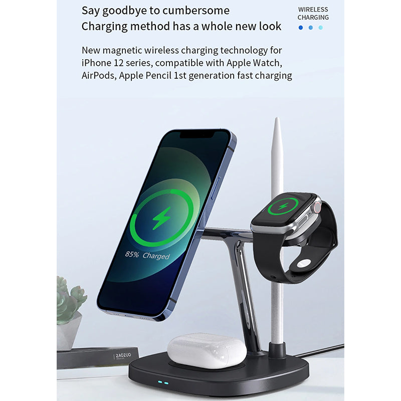 WiWU M8 Best Sale 4-in-1 Wireless Magsafe Phone Stand Fast Charging Charger