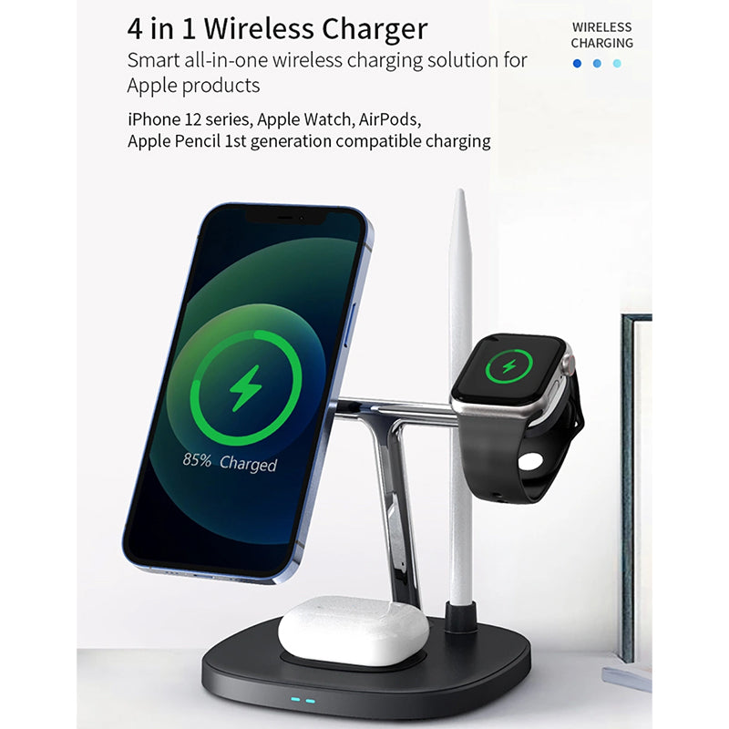 WiWU M8 Best Sale 4-in-1 Wireless Magsafe Phone Stand Fast Charging Charger
