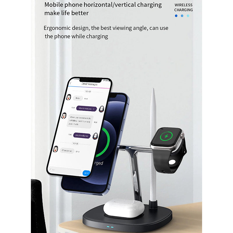 WiWU M8 Best Sale 4-in-1 Wireless Magsafe Phone Stand Fast Charging Charger