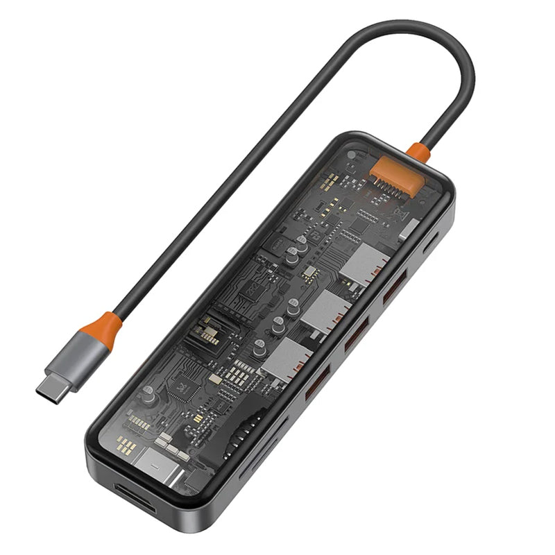 WiWU Space Gray Usb C 7-in-1 3.0 Ports Type C Hub Adapter For Macbook