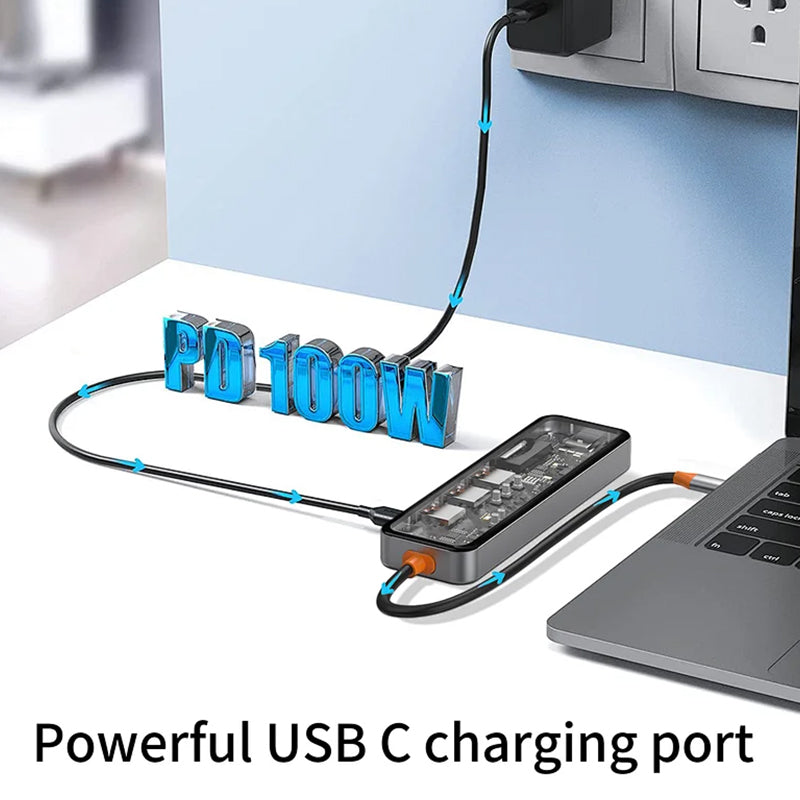WiWU Space Gray Usb C 7-in-1 3.0 Ports Type C Hub Adapter For Macbook