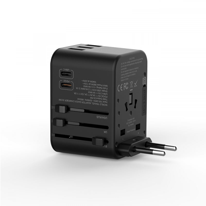 WIWU UA-303 UNIVERSAL PLUG ADAPTER - BLACK