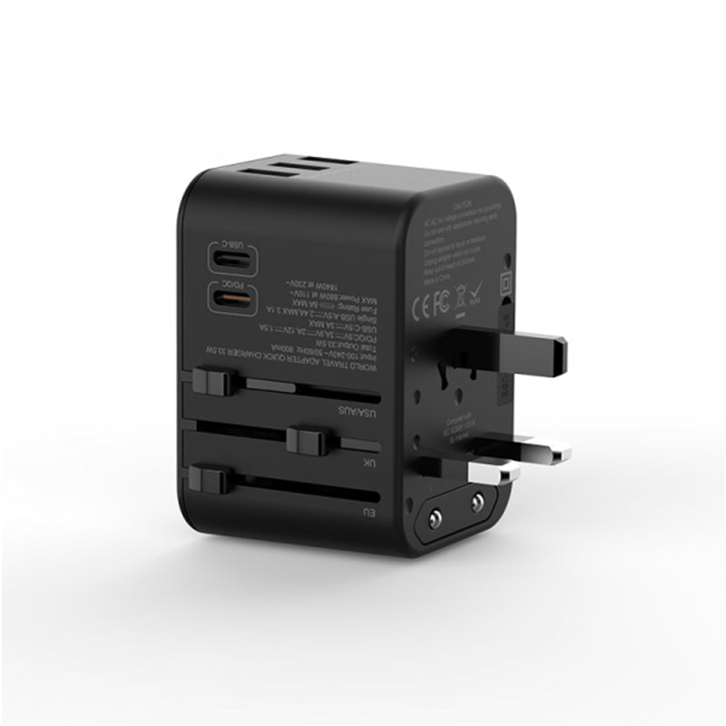 WIWU UA-303 UNIVERSAL PLUG ADAPTER - BLACK
