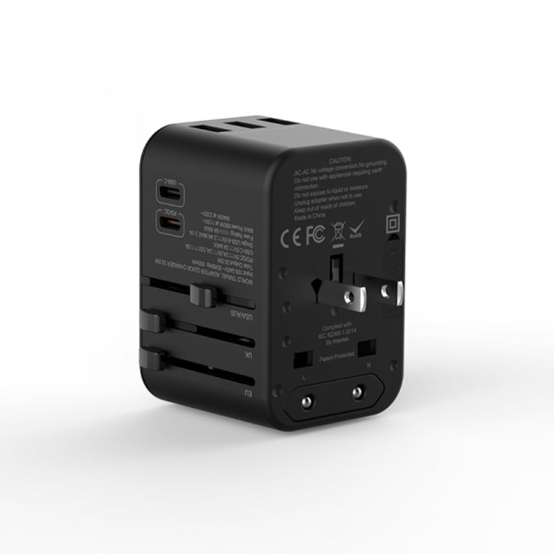 WIWU UA-303 UNIVERSAL PLUG ADAPTER - BLACK