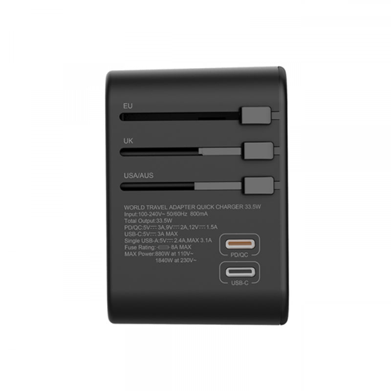 WIWU UA-303 UNIVERSAL PLUG ADAPTER - BLACK