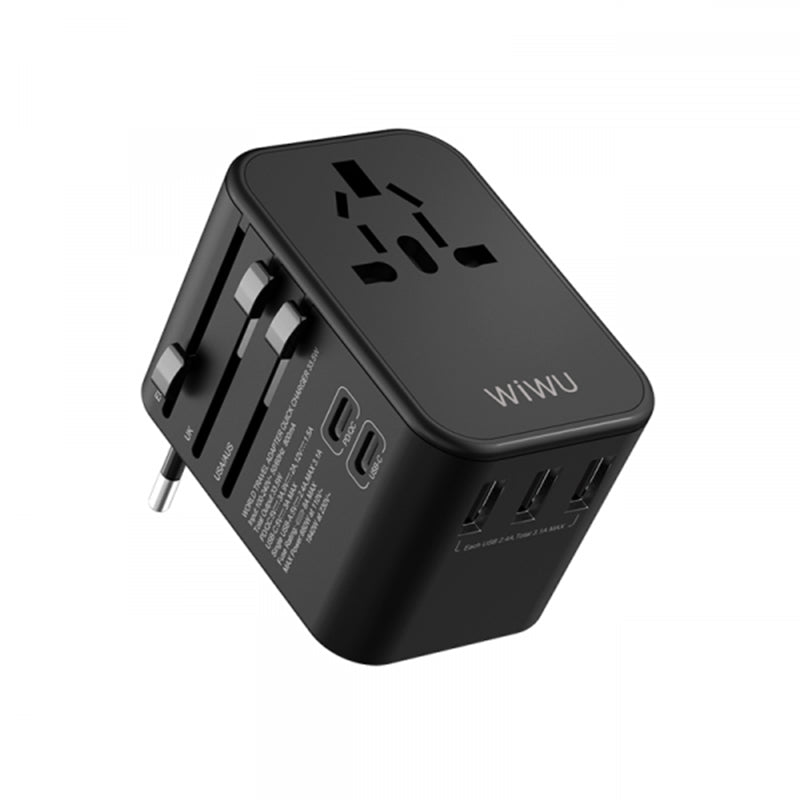 WIWU UA-303 UNIVERSAL PLUG ADAPTER - BLACK