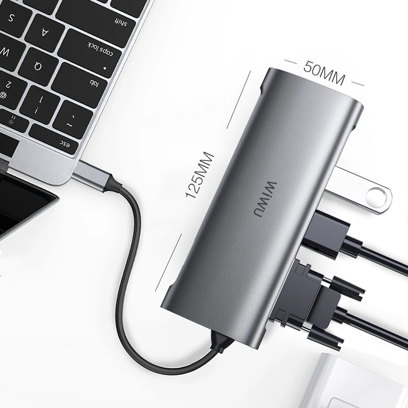 WIWU ALPHA 11 IN 1 USB-C HUB A11312H - GRAY
