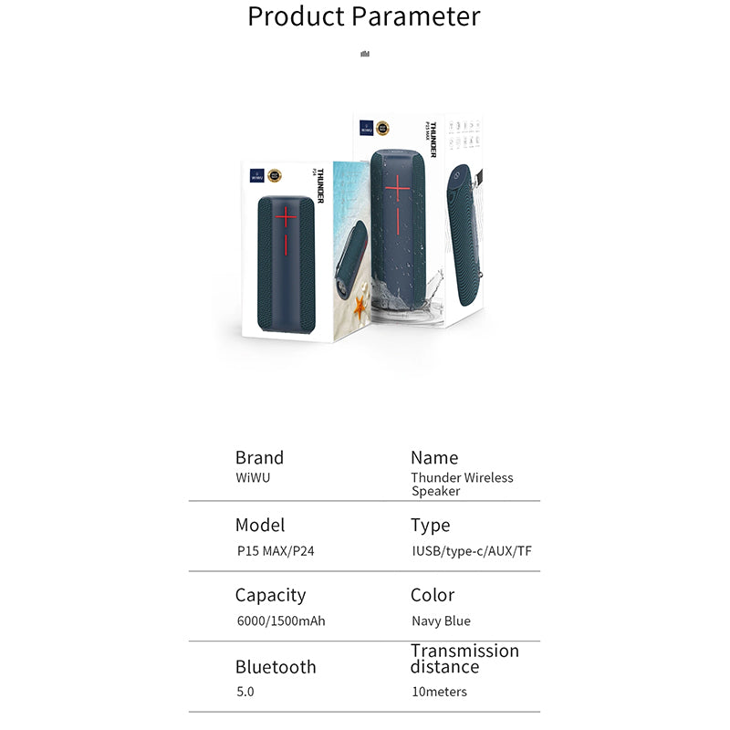 WIWU P15 MAX THUNDER SPEAKER - DARK BLUE