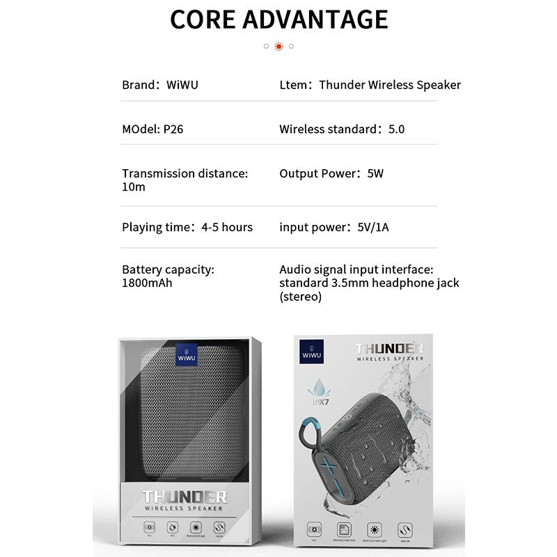 WIWU P26 THUNDER WIRELESS SPEAKER