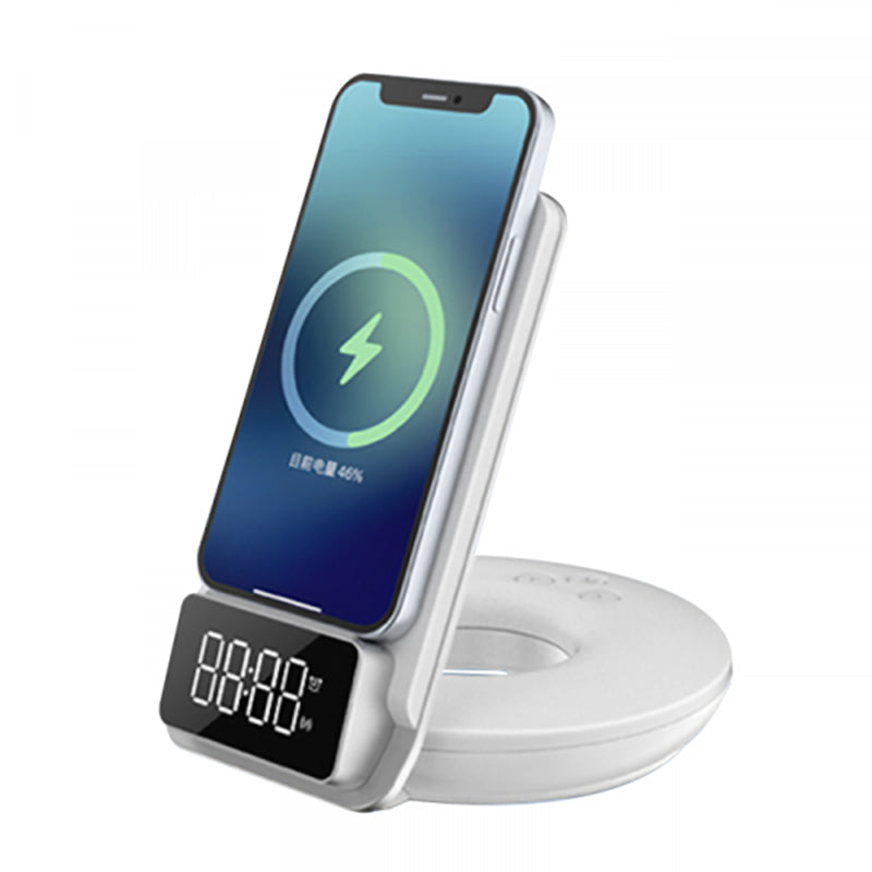 WiWU 4 in 1 Wireless Charging With Nigh Light And Alarm Clock Fast Charger