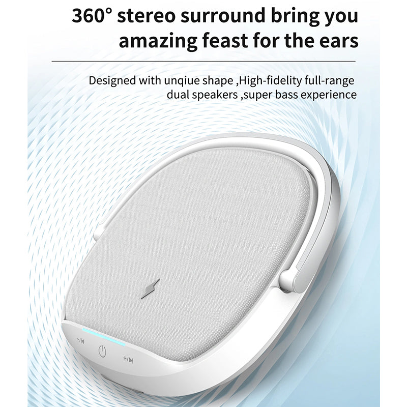 WiWU Portable 3 in 1 Wireless Charging Desk Lamp Speaker 15W Fast Wireless Charging