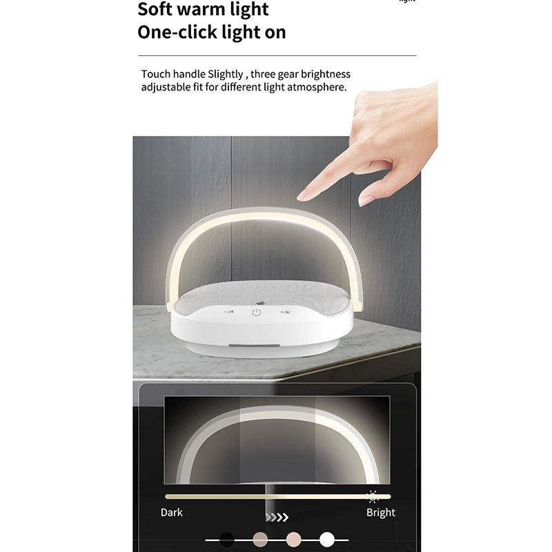 WiWU Portable 3 in 1 Wireless Charging Desk Lamp Speaker 15W Fast Wireless Charging