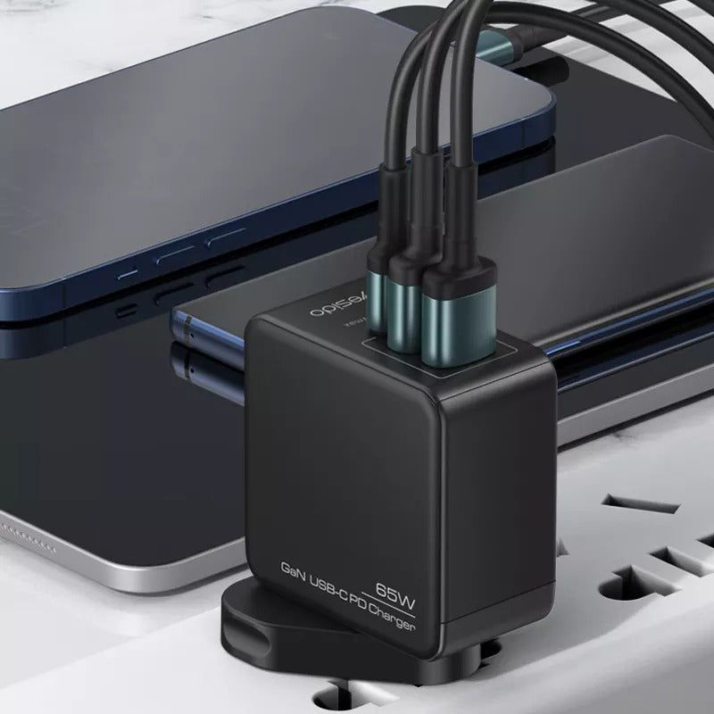 Yesido YC35 Gan 3 In 1 Combo 65W Mini Quick Charger
