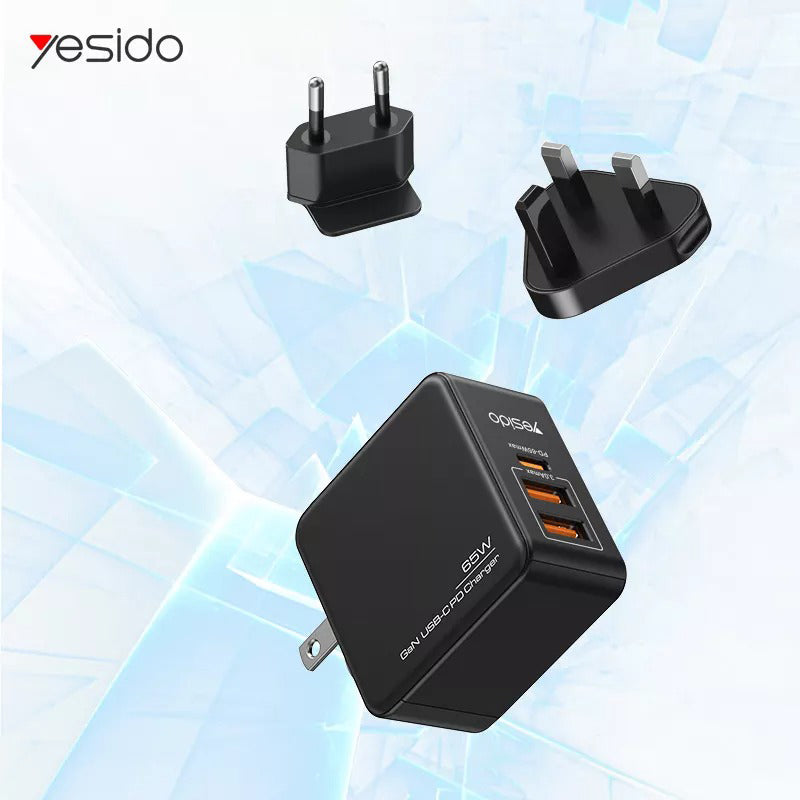 Yesido YC35 Gan 3 In 1 Combo 65W Mini Quick Charger