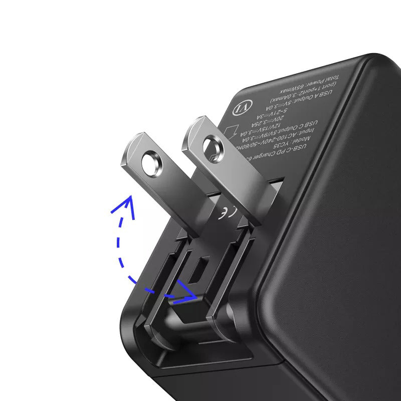 Yesido YC35 Gan 3 In 1 Combo 65W Mini Quick Charger