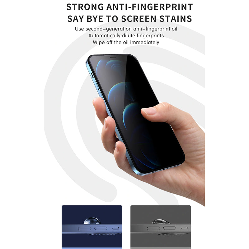 WIWU IPRIVACY HD ANTI-PEEP TEMPERED GLASS SCREEN PROTECTOR 2.5D FOR IPHONE - TRANSPARENT