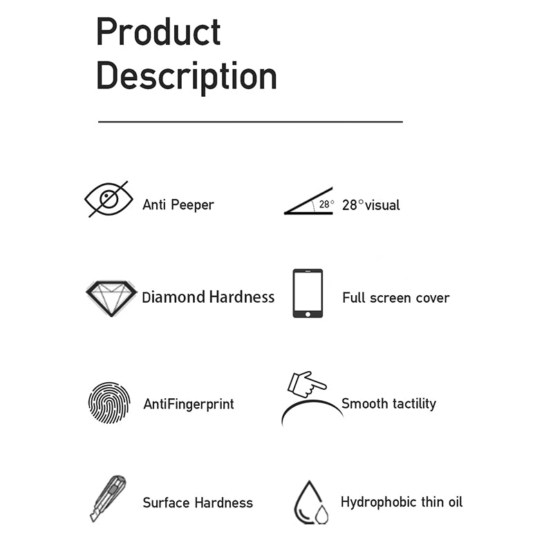 WIWU IPRIVACY HD ANTI-PEEP TEMPERED GLASS SCREEN PROTECTOR 2.5D FOR IPHONE - TRANSPARENT